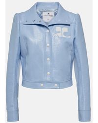 Courreges - Giacca cropped Reedition in vinile - Lyst