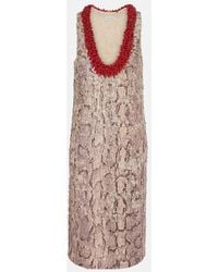 Dries Van Noten - Sequined Printed Midi Dress - Lyst