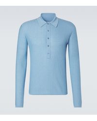 Saint Laurent - Wool, Cashmere, And Silk Polo Shirt - Lyst