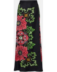 La DoubleJ - Sarong Floral Silk Twill Wrap Skirt - Lyst