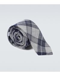 Thom Browne Karierte Krawatte aus Wolle - Blau