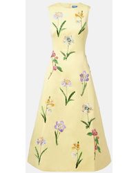 LEO LIN - Cleo Beaded Floral Midi Dress - Lyst