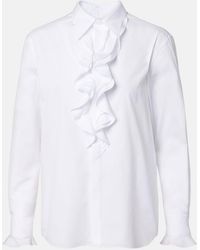 Ralph Lauren - Ruffled Cotton Poplin Shirt - Lyst