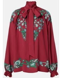 La DoubleJ - Cerere Floral Satin Blouse - Lyst