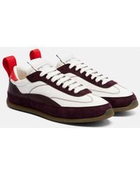 McQueen - Ec1 Suede-Trimmed Leather Sneakers - Lyst