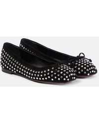 Christian Louboutin - Mamadrague Strass Boum Suede Flat - Lyst