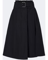 Loewe - Belted Cotton-Blend Midi Skirt - Lyst