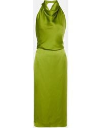 Magda Butrym - Halterneck Silk Satin Midi Dress - Lyst