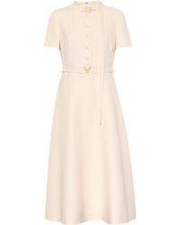 Valentino Midikleid aus Schurwolle und Seide - Weiß