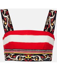 Dolce & Gabbana - Striped Cotton-Blend Bra Top - Lyst