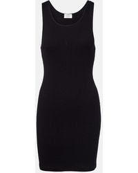 Saint Laurent - Vestido Corto Cassandre De Jersey De Algodon - Lyst