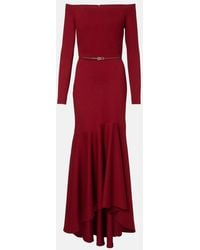 Elie Saab - Belted Off-Shoulder Jersey Gown - Lyst