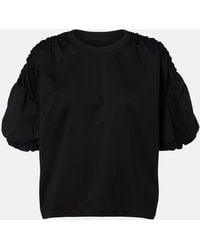 Noir Kei Ninomiya - Gathered Cotton Jersey T-Shirt - Lyst