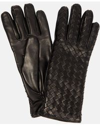 Bottega Veneta - Handschuhe Intrecciato aus Leder - Lyst