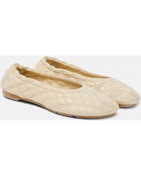 Burberry - Ekd Quilted Leather Ballet Flats - Lyst
