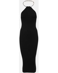 Galvan London - Rhea Metallic-Knit Midi Dress - Lyst