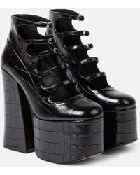 Marc Jacobs - Kiki Croc-effect Leather Ankle Boots - Lyst