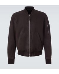 Tom Ford - Suede Leather Bomber Jacket - Lyst