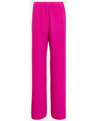 Valentino - High-Rise Silk Palazzo Pants - Lyst