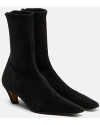 KHAITE - Arizona Suede Ankle Boots - Lyst