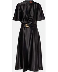 Altuzarra - Honey Belted Silk Satin Midi Dress - Lyst