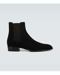 Saint Laurent - Chelsea Boots Wyatt Aus Veloursleder - Lyst