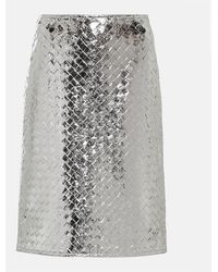 Bottega Veneta - Midirock Intrecciato Aus Metallic-Leder - Lyst