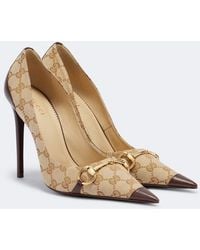 Gucci - Donna Horsebit Gg Canvas Pumps - Lyst
