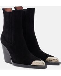 Paris Texas - Dallas Embellished Suede Ankle Boots - Lyst