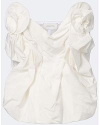 Magda Butrym - Draped Cotton And Silk Bustier Top - Lyst