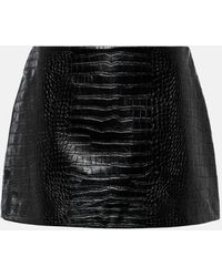 Frankie Shop - Mary Croc-effect Faux Leather Miniskirt - Lyst
