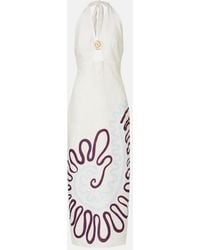 Cala De La Cruz - Clara Cutout Printed Linen Maxi Dress - Lyst