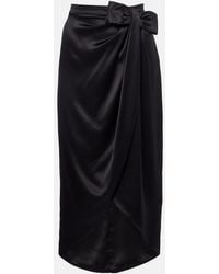 Valentino - Asymmetric Low-Rise Silk Midi Skirt - Lyst