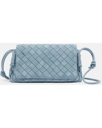 Bottega Veneta - Notturno Intrecciato Suede Crossbody Bag - Lyst