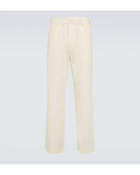 AURALEE - Cotton And Silk Straight Pants - Lyst