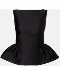 Roland Mouret - Peplum Taffeta Top - Lyst