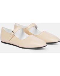 The Row - Ava Leather Mary Jane Ballet Flats - Lyst