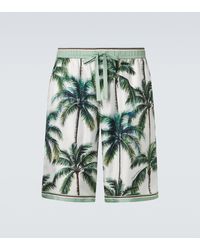 Dolce & Gabbana - Printed Silk Twill Shorts - Lyst