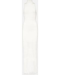 KHAITE - Zare Fringed Ribbed-Knit Maxi Dress - Lyst