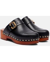Chloé - Jeannette Embellished Leather Clogs - Lyst