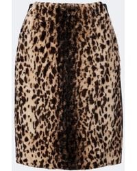 JACQUES WEI - Leopard-Print Shearling And Leather Miniskirt - Lyst