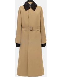 Bottega Veneta - Trench-coat en cuir et coton melange - Lyst