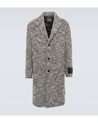 Versace - Single-breasted Boucle Coat - Lyst