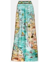 ALÉMAIS - Pantalones Swell De Sarga De Seda - Lyst