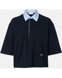Stella McCartney - Cropped Cotton Pique Polo Shirt - Lyst
