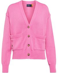 Polo Ralph Lauren V-neck Cotton Cardigan - Pink