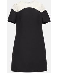 Valentino - Crepe Couture Lace-trimmed Minidress - Lyst