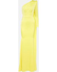 Alex Perry - Caped One-shoulder Satin Gown - Lyst