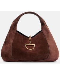 Gucci - Softbit Maxi Suede Shoulder Bag - Lyst