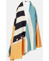 Loewe - Printed Asymmetric Halterneck Silk Top - Lyst